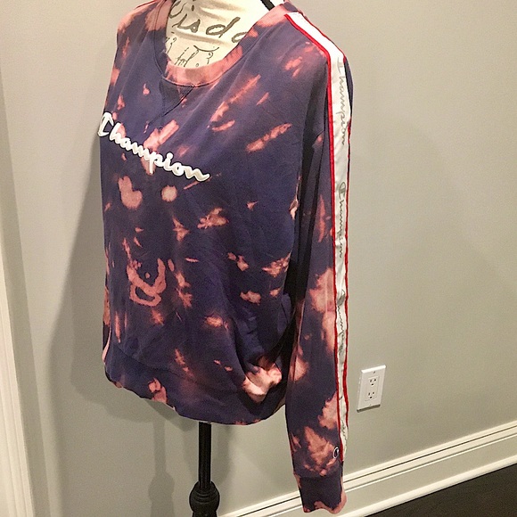 Rare! Bleach-Dyed Champion Pullover Sweatshirt - Picture 7 of 15